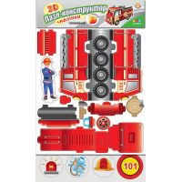 Книга с наклейками УЛА Пожарный 3D пазл конструктор 
