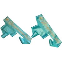 Комплект Выпускники 2024 Выпускная лента Бирюзовая с золотым глиттером - 6 шт