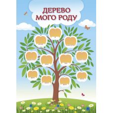 НУШ. Плакат: Дерево моего рода (вертикальный) - Издательство Пiдручники i посiбники - ISBN 2255555501672