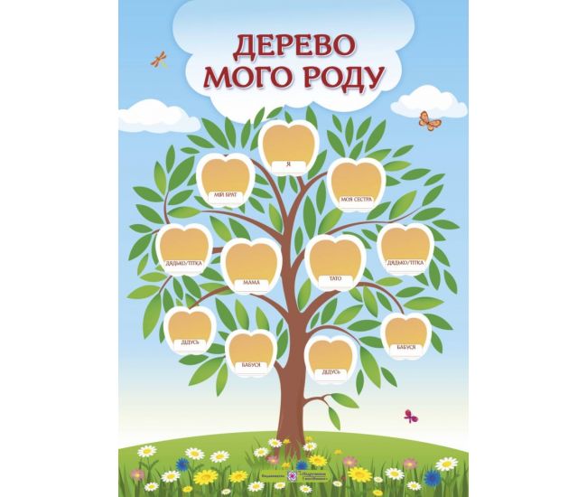НУШ. Плакат: Дерево мого роду (вертикальний) - Видавництво Пiдручники i посiбники - ISBN 2255555501672