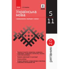 Рятівник 2.0. Ранок Українська мова у визначеннях, таблицях і схемах. 5-11 класи Копитіна - Видавництво Ранок - ISBN 9786170959287