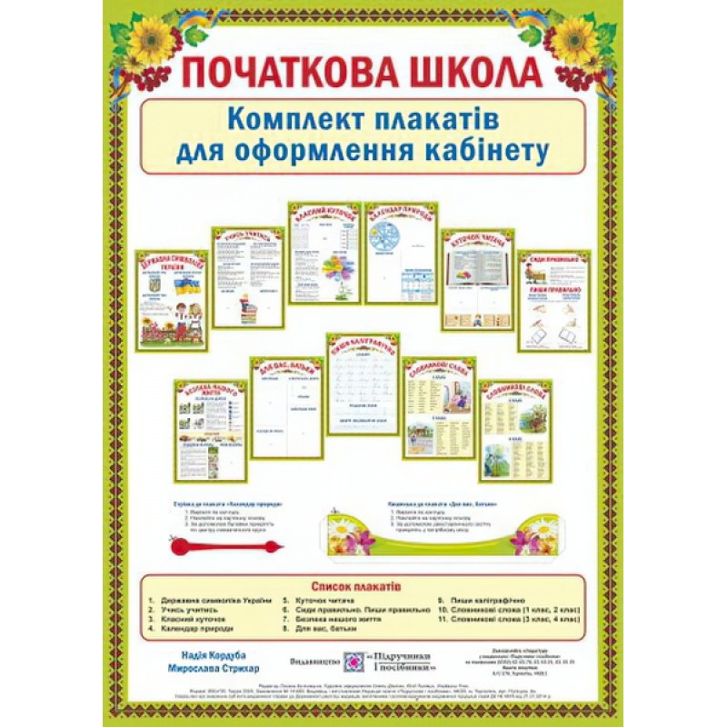 Початкова школа. Комплект плакатів для оформлення кабінету