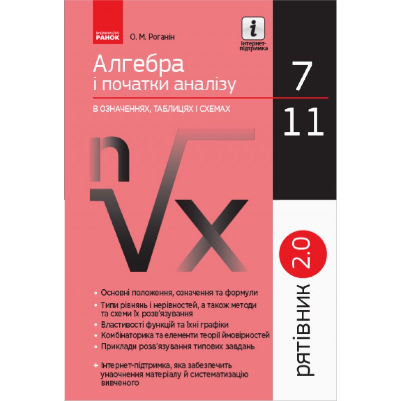 Спасатель 7-11 классы. Алгебра и начала анализа в определениях, таблицах и схемах