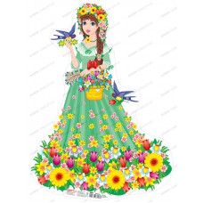 Фигурный детский плакат: Красавица Весна