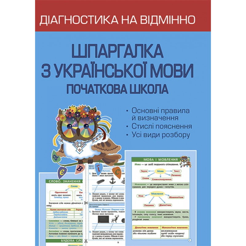 НУШ Діагностика на відмінно Весна Шпаргалка з української мови Початкова школа 1-4 клас