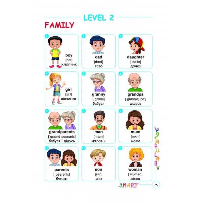 НУШ Smart Vocabulary for Kids Абетка Англійський словник. 1-4 класи. І. В. Доценко, О. В. Євчук