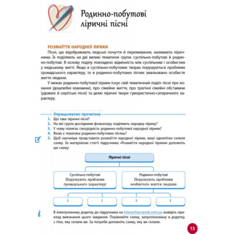Учебник Ранок Украинская литература 9 класс Борзенко
