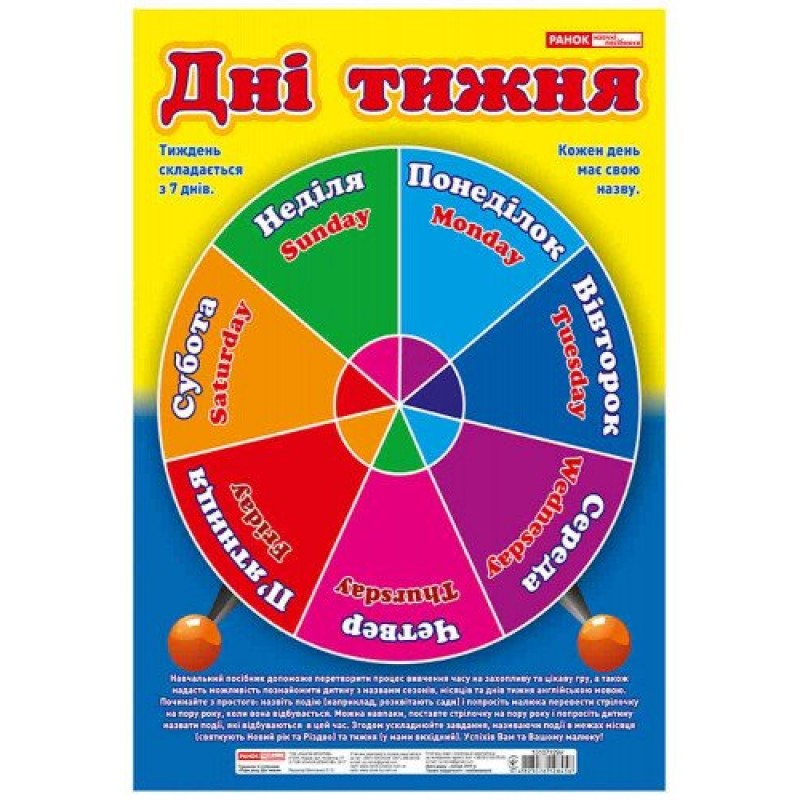Плакат. Времена года. День недели. Ранок
